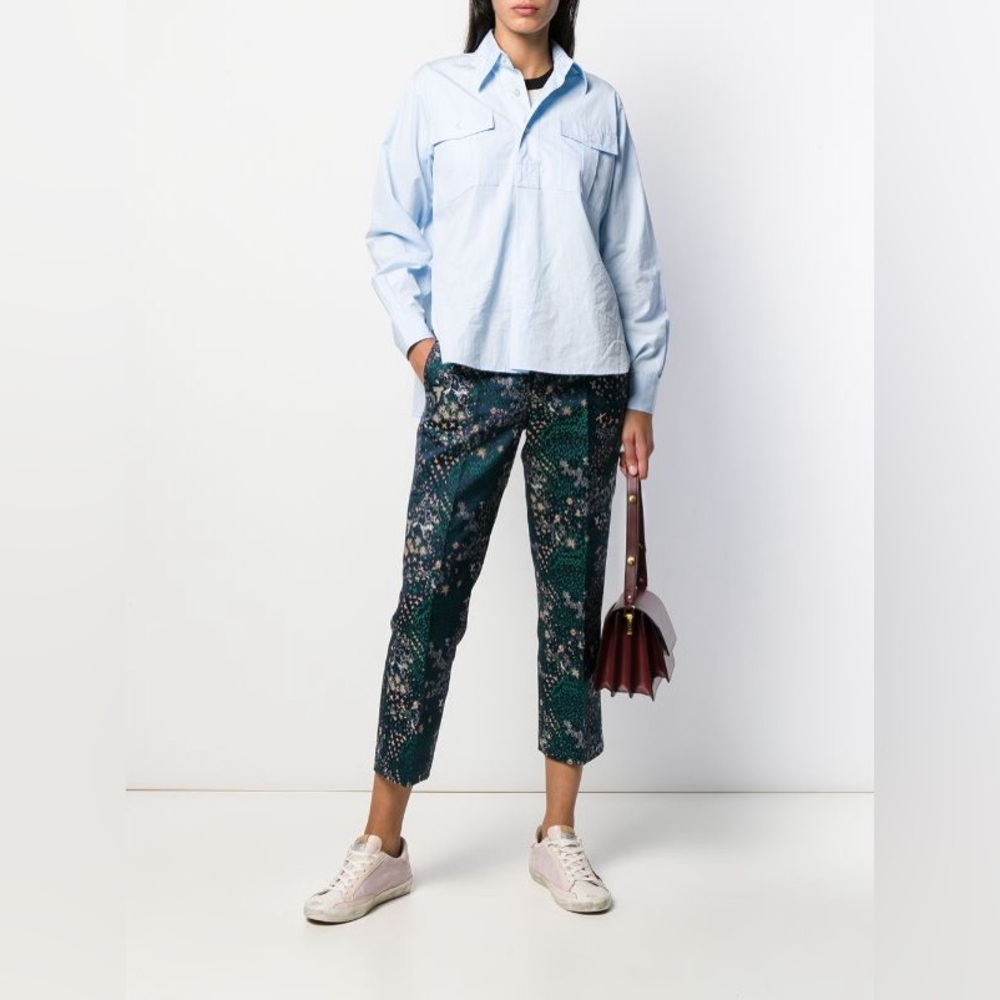 ZADIG & VOLTAIRE Posh Mixed-Print Metallic Jacquard Cropped Trousers - Picture 10 of 12